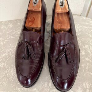 bally made in italy 8.5M eclectic grandpa brown burgundy maroon tassel loafer